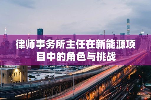 律师事务所主任在新能源项目中的角色与挑战