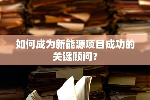 如何成为新能源项目成功的关键顾问？