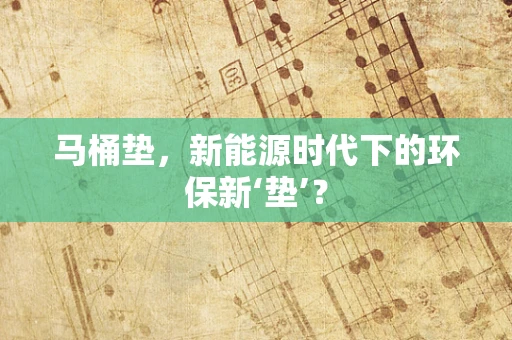 马桶垫，新能源时代下的环保新‘垫’？