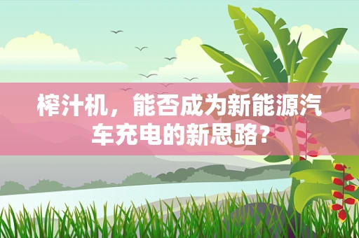 榨汁机，能否成为新能源汽车充电的新思路？