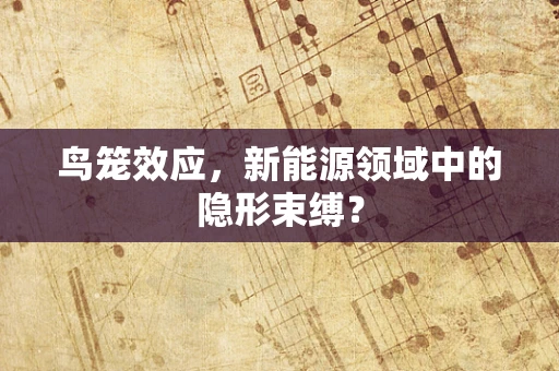 鸟笼效应，新能源领域中的隐形束缚？