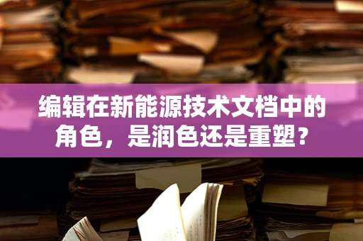 编辑在新能源技术文档中的角色，是润色还是重塑？