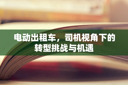 电动出租车，司机视角下的转型挑战与机遇