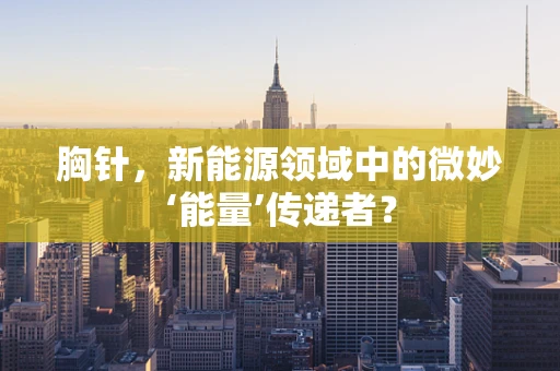胸针，新能源领域中的微妙‘能量’传递者？