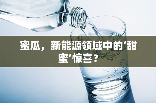 蜜瓜，新能源领域中的‘甜蜜’惊喜？
