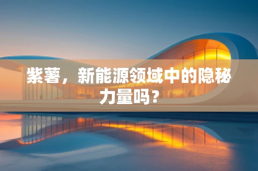 紫薯，新能源领域中的隐秘力量吗？
