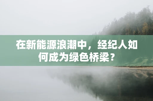 在新能源浪潮中，经纪人如何成为绿色桥梁？