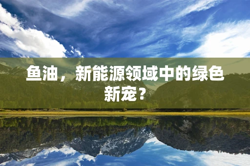鱼油，新能源领域中的绿色新宠？