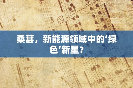 桑葚，新能源领域中的‘绿色’新星？