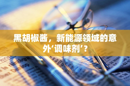 黑胡椒酱，新能源领域的意外‘调味剂’？