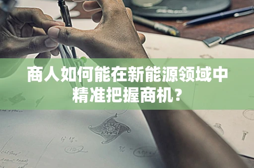 商人如何能在新能源领域中精准把握商机？