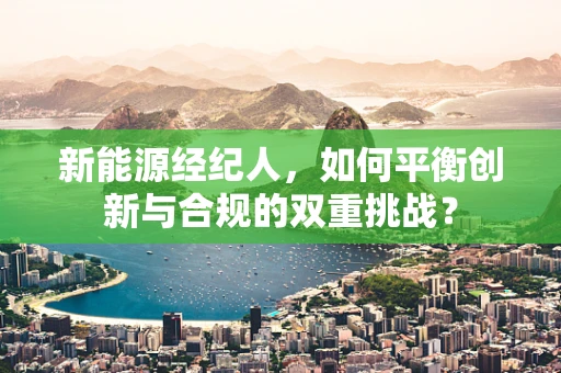 新能源经纪人，如何平衡创新与合规的双重挑战？