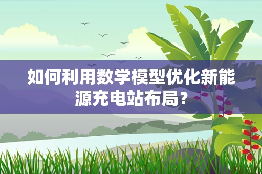 如何利用数学模型优化新能源充电站布局？