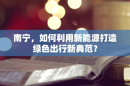 南宁，如何利用新能源打造绿色出行新典范？
