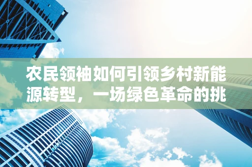 农民领袖如何引领乡村新能源转型，一场绿色革命的挑战与机遇？