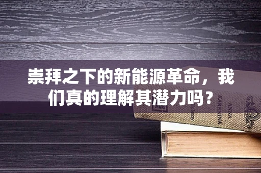 崇拜之下的新能源革命，我们真的理解其潜力吗？
