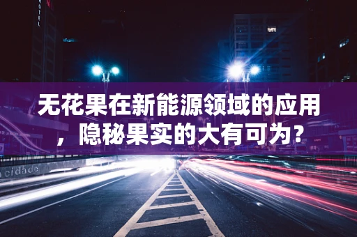 无花果在新能源领域的应用，隐秘果实的大有可为？