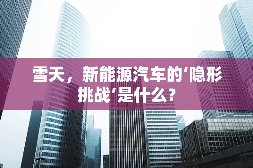 雪天，新能源汽车的‘隐形挑战’是什么？