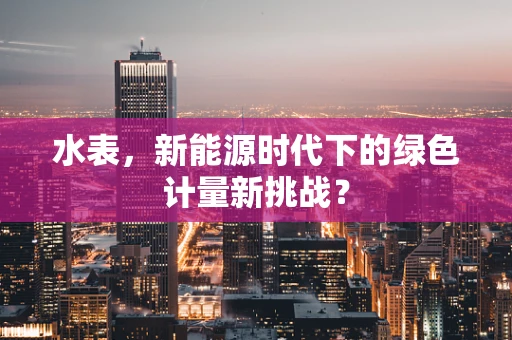 水表，新能源时代下的绿色计量新挑战？