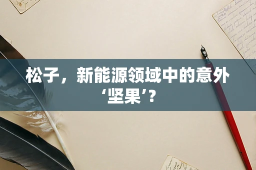 松子，新能源领域中的意外‘坚果’？