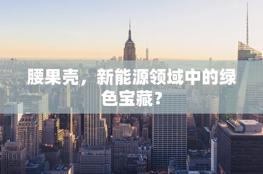腰果壳，新能源领域中的绿色宝藏？