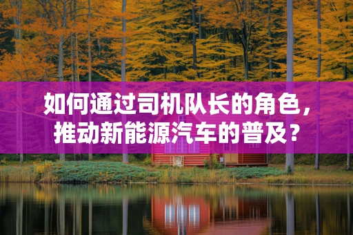 如何通过司机队长的角色，推动新能源汽车的普及？