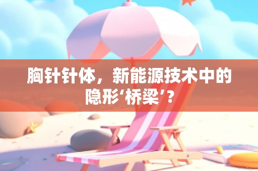 胸针针体，新能源技术中的隐形‘桥梁’？