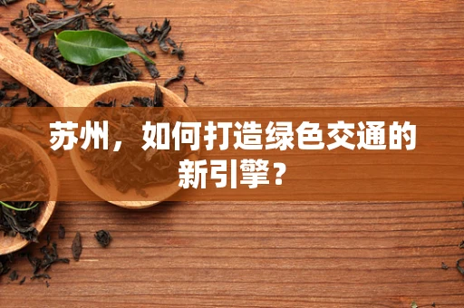 苏州，如何打造绿色交通的新引擎？