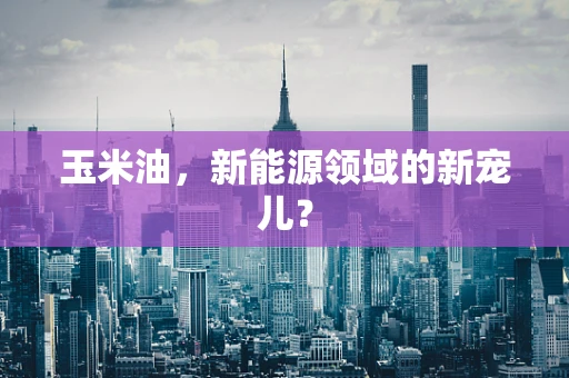 玉米油，新能源领域的新宠儿？