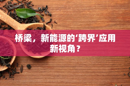 桥梁，新能源的‘跨界’应用新视角？