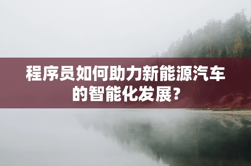 程序员如何助力新能源汽车的智能化发展？