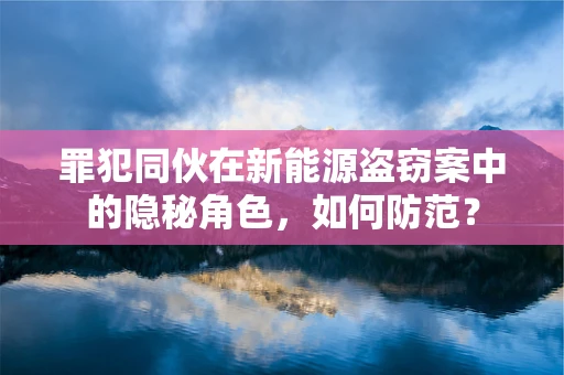 罪犯同伙在新能源盗窃案中的隐秘角色，如何防范？