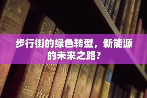 步行街的绿色转型，新能源的未来之路？