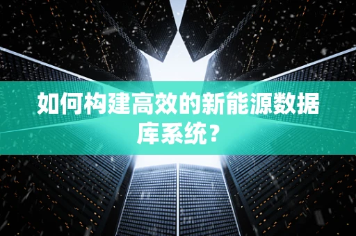 如何构建高效的新能源数据库系统？