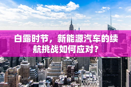 白露时节，新能源汽车的续航挑战如何应对？