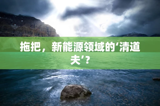 拖把，新能源领域的‘清道夫’？