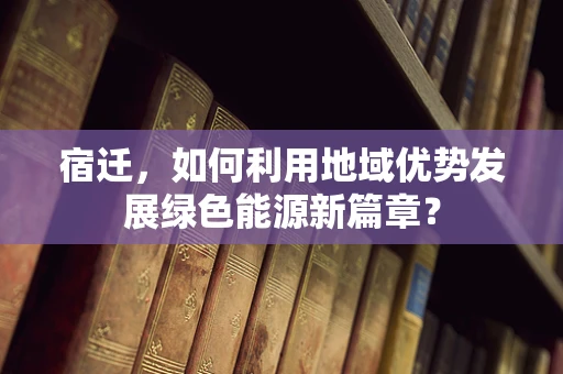 宿迁，如何利用地域优势发展绿色能源新篇章？