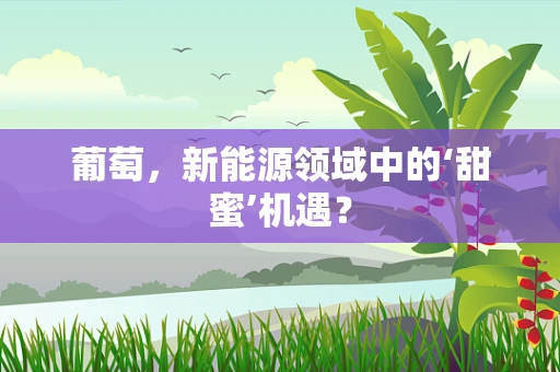 葡萄，新能源领域中的‘甜蜜’机遇？