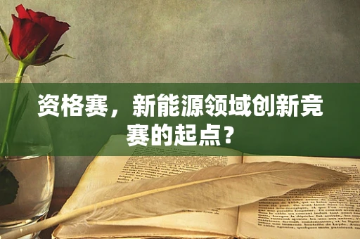 资格赛，新能源领域创新竞赛的起点？