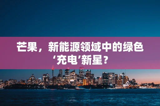 芒果，新能源领域中的绿色‘充电’新星？