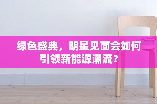 绿色盛典，明星见面会如何引领新能源潮流？