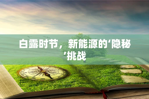 白露时节，新能源的‘隐秘’挑战