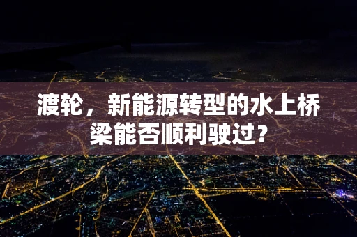 渡轮，新能源转型的水上桥梁能否顺利驶过？