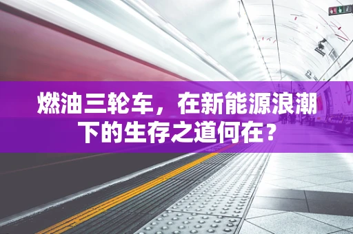 燃油三轮车，在新能源浪潮下的生存之道何在？