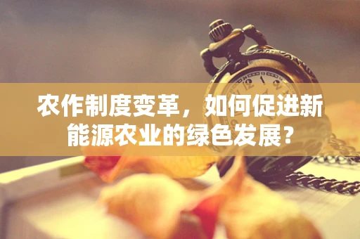 农作制度变革，如何促进新能源农业的绿色发展？