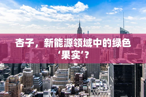 杏子，新能源领域中的绿色‘果实’？