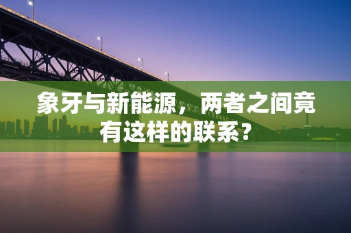 象牙与新能源，两者之间竟有这样的联系？