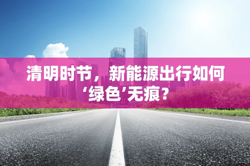 清明时节，新能源出行如何‘绿色’无痕？