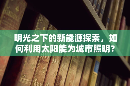 明光之下的新能源探索，如何利用太阳能为城市照明？