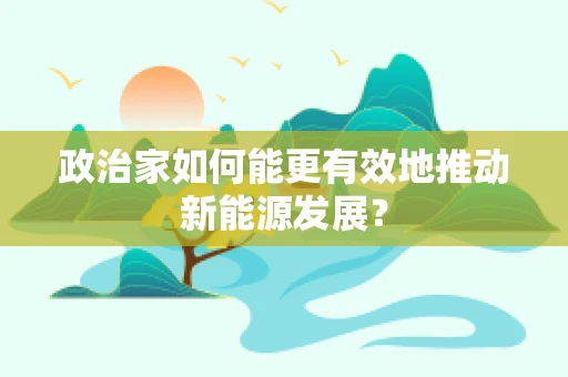 政治家如何能更有效地推动新能源发展？